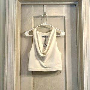 Zara Cream Cowl Neck Tank Top